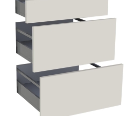 1x Kit façade meuble cuisine Lin Mat 1 tiroir, 2 casseroliers H. 71,7 cm L. 59,7 cm