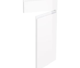 Kit façade meuble cuisine Blanc Brillant Sans Poignée 1 porte, 1 faux tiroir H. 71,7 cm x L. 39,7 cm