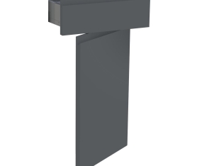 1x Kit façade meuble cuisine Gris Ardoise Mat Sans Poignée 1 porte, 1 tiroir H. 71,7 cm L. 39,7 cm