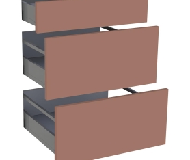 1x Kit façade meuble cuisine Terracotta Mat 1 tiroir, 2 casseroliers H. 71,7 cm L. 59,7 cm