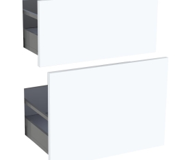 1x Kit façade meuble cuisine Blanc Mat 2 casseroliers H. 71,7 cm L. 59,7 cm