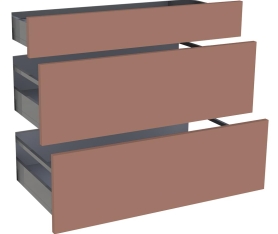 1x Kit façade meuble cuisine Terracotta Mat 1 tiroir, 2 casseroliers H. 71,7 cm L. 89,7 cm