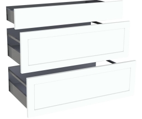 1x Kit façade meuble cuisine Blanc Cadre 1 tiroir, 2 casseroliers H. 71,7 cm L. 89,7 cm