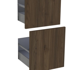 1x Kit façade meuble cuisine Noyer Foncé 2 casseroliers H. 71,7 cm L. 39,7 cm