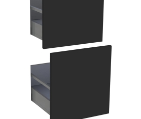 1x Kit façade meuble cuisine Noir Mat 2 casseroliers H. 71,7 cm L. 39,7 cm