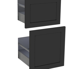 1x Kit façade meuble cuisine Noir Cadre 2 casseroliers H. 71,7 cm L. 39,7 cm