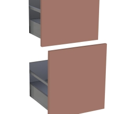 1x Kit façade meuble cuisine Terracotta Mat 2 casseroliers H. 71,7 cm L. 39,7 cm