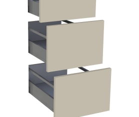 1x Kit façade meuble cuisine Beige Mat 1 tiroir, 2 casseroliers H. 71,7 cm L. 39,7 cm