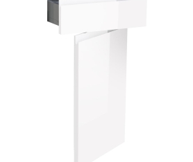 1x Kit façade meuble cuisine Blanc Brillant Sans Poignée 1 porte, 1 tiroir H. 71,7 cm L. 39,7 cm