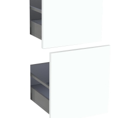 1x Kit façade meuble cuisine Blanc Chaud Mat 2 casseroliers H. 71,7 cm L. 39,7 cm