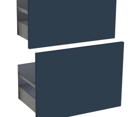 1x Kit façade meuble cuisine Bleu Nuit Mat 2 casseroliers H. 71,7 cm L. 59,7 cm