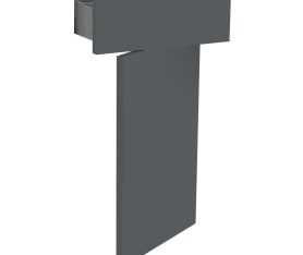 1x Kit façade meuble cuisine Gris Ardoise Mat 1 porte, 1 tiroir H. 71,7 cm L. 39,7 cm