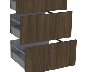 1x Kit façade meuble cuisine Chêne Doré 1 tiroir, 2 casseroliers H. 71,7 cm L. 59,7 cm