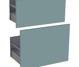 1x Kit façade meuble cuisine Vert Opale Mat 2 casseroliers H. 71,7 cm L. 59,7 cm