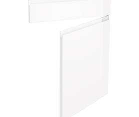 1x Kit façade meuble cuisine Blanc Brillant Sans Poignée 1 porte, 1 faux tiroir H. 71,7 cm L. 59,7 cm