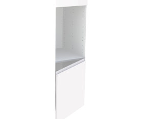 1x Kit façade meuble cuisine Blanc Brillant Sans Poignée 1 porte H. 129,3 cm L. 59,7 cm