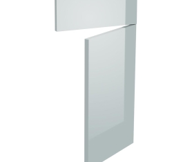 2x Kit façade meuble cuisine Gris Cendre Brillant 1 porte, 1 faux tiroir H. 71,7 cm L. 39,7 cm