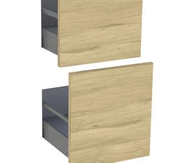 1x Kit façade meuble cuisine Chêne Clair 2 casseroliers H. 71,7 cm L. 39,7 cm