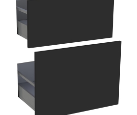 1x Kit façade meuble cuisine Noir Mat 2 casseroliers H. 71,7 cm L. 59,7 cm