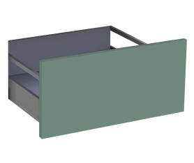 2x Kit façade meuble cuisine Vert Sauge Mat 1 casserolier H. 28,5 cm L. 59,7 cm