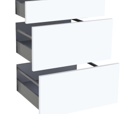 1x Kit façade meuble cuisine Blanc Mat 1 tiroir, 2 casseroliers H. 71,7 cm L. 59,7 cm