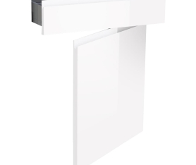 Kit façade meuble cuisine Blanc Brillant Sans Poignée 1 porte, 1 tiroir H. 71,7 cm x L. 59,7 cm