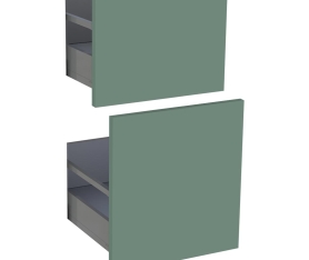 1x Kit façade meuble cuisine Vert Sauge Mat 2 casseroliers H. 71,7 cm L. 39,7 cm