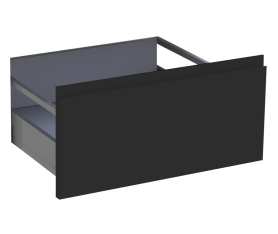 2x Kit façade meuble cuisine Noir Mat Sans Poignée 1 casserolier H. 28,5 cm L. 59,7 cm