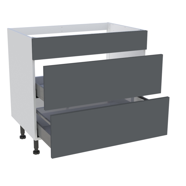 Meuble bas cuisson cuisine 1 faux tiroir, 2 casseroliers H. 87 cm x L. 90 cm