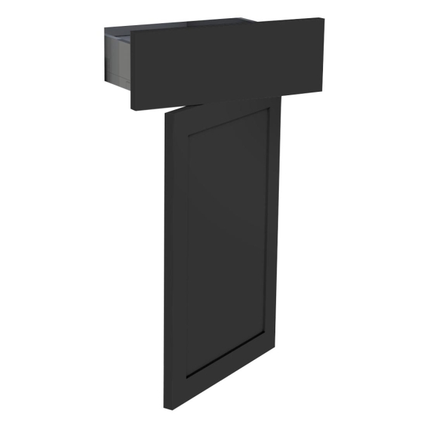 Kit façade meuble cuisine Blanc Brillant 1 porte, 1 tiroir H. 71,7 cm L. 39,7 cm