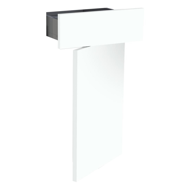 Kit façade meuble cuisine Blanc Brillant 1 porte, 1 tiroir H. 71,7 cm L. 39,7 cm