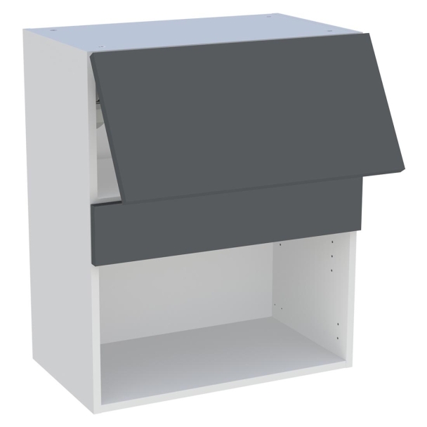 Meuble haut cuisine pour micro-ondes 1 porte relevante H.72 cm x L. 60 cm - Argile Cadre Charme