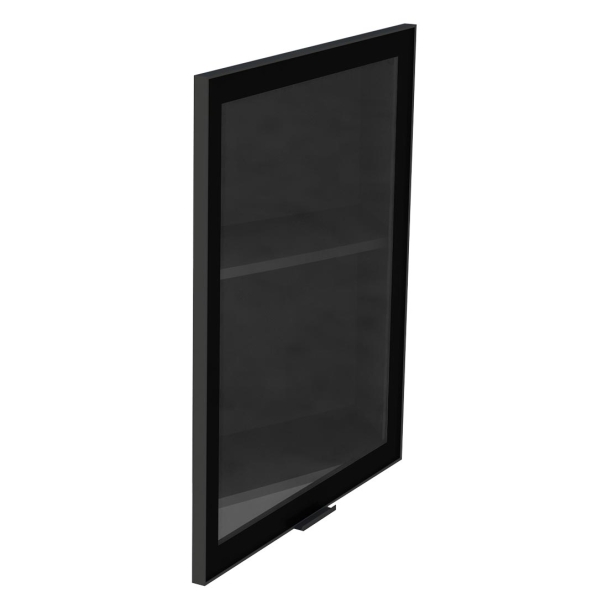 Kit façade meuble cuisine Porte Vitrée Noir 1 porte H. 71,7 cm L. 59,7 cm