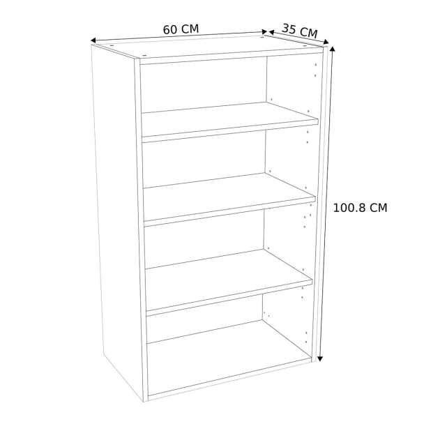 Caisson Meuble haut cuisine Blanc H. 100,8 cm x L. 60 cm x P. 35 cm