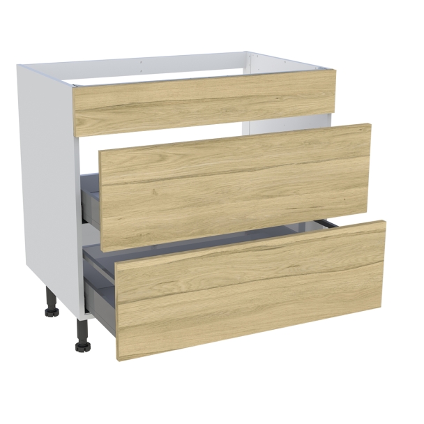 Meuble bas cuisson cuisine 1 faux tiroir, 2 casseroliers H. 87 cm x L. 90 cm