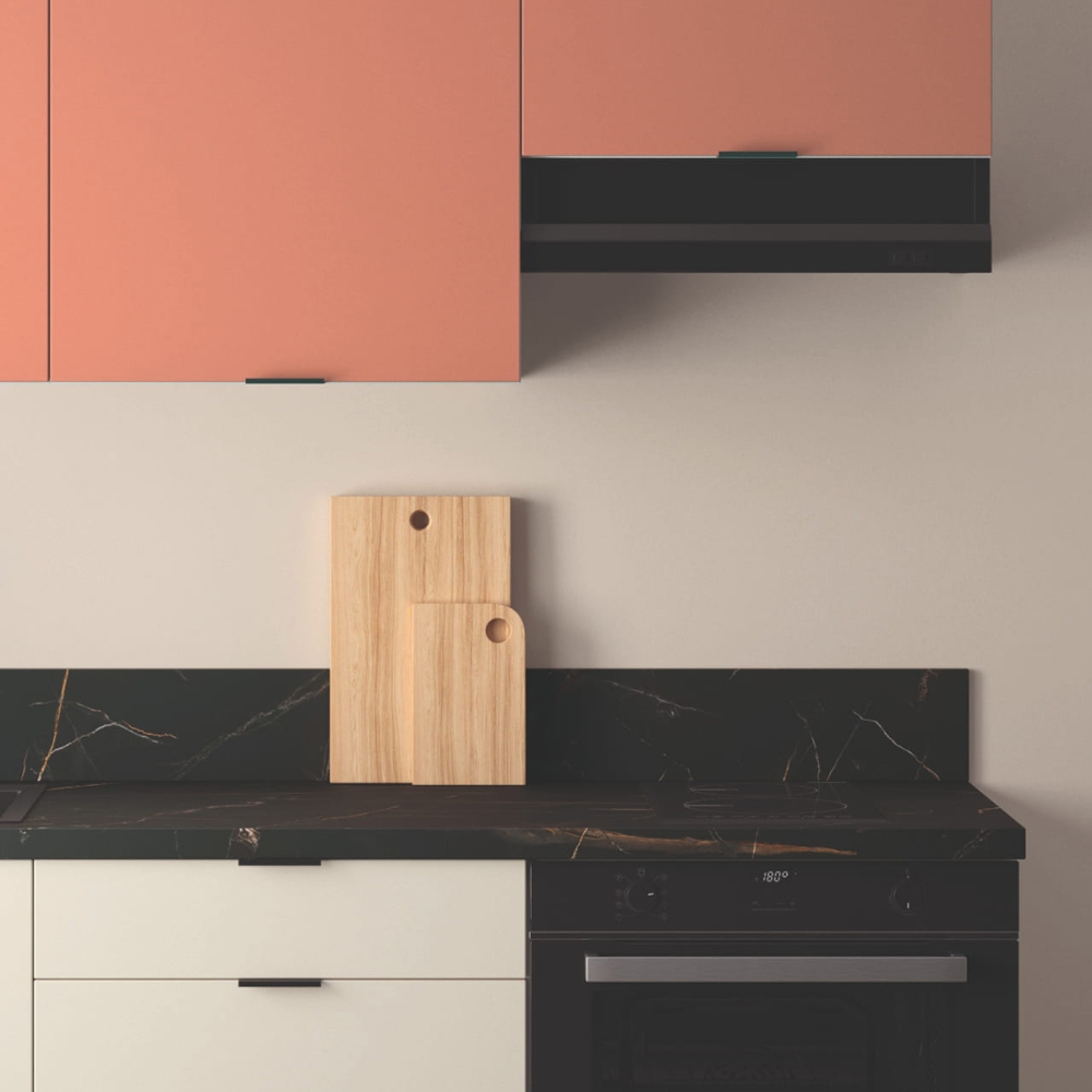 Cuisine complète Lin et Terracotta mat 180 cm avec meuble four