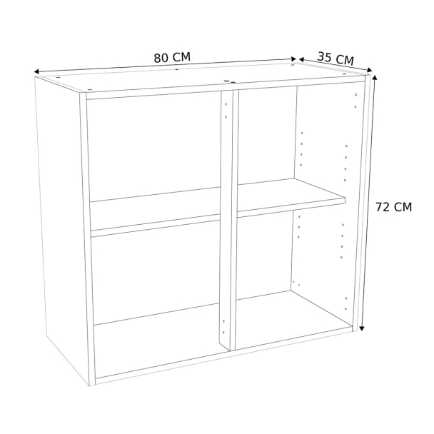 Caisson Meuble bas cuisine Blanc H. 87 cm x L. 80 cm x P. 35 cm