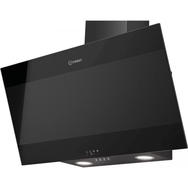 Hotte inclinée 90 cm verre noir