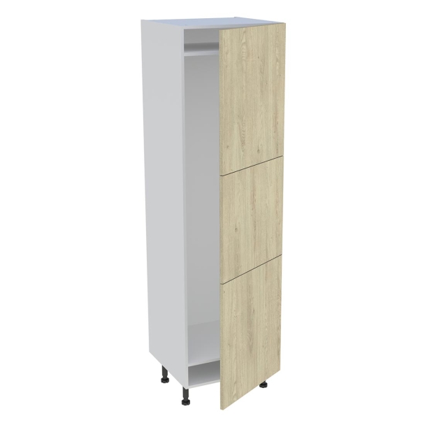Colonne cuisine pour réfrigérateur avec 3 portes H.201,6 cm x L. 60 cm - Argile Cadre Charme