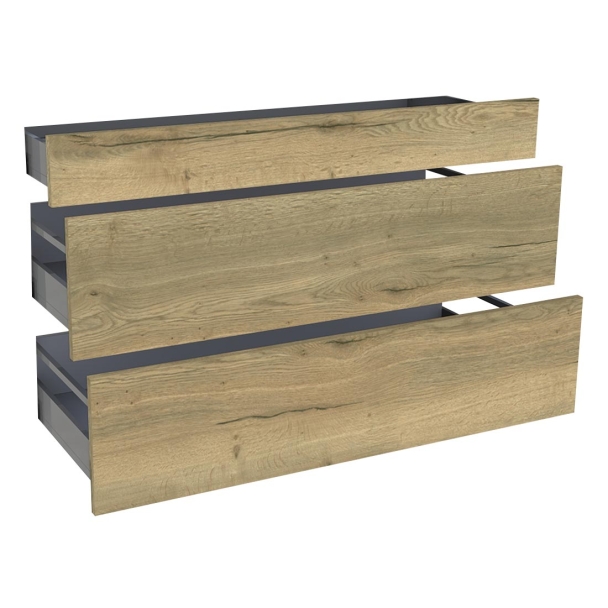 Kit façade meuble cuisine Chêne Structuré 1 tiroir, 2 casseroliers H. 71,7 cm L. 119,7 cm