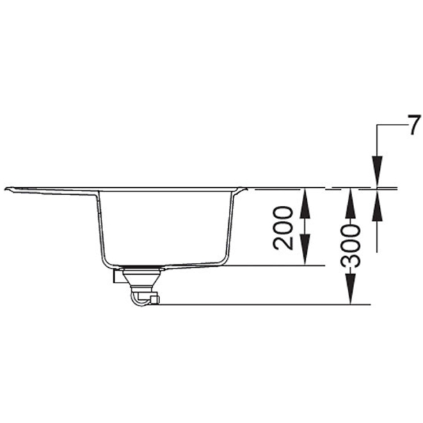 Evier 1 cuve avec petit égouttoir granit noir