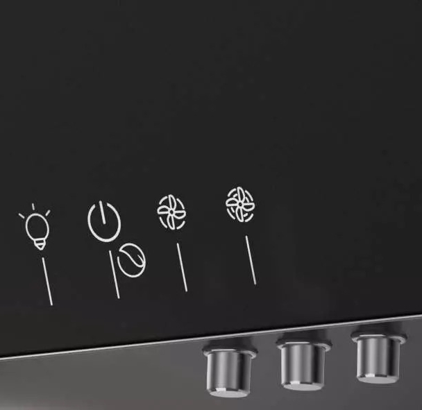 Hotte inclinée 90 cm verre noir