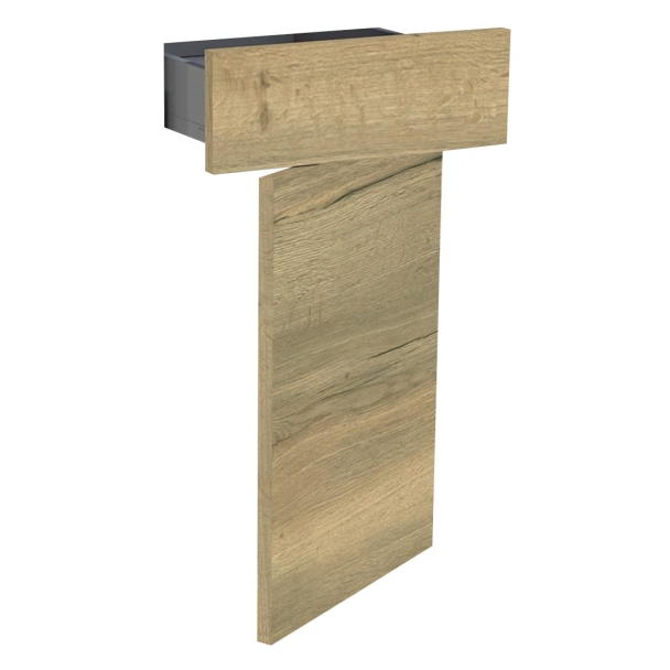 Kit façade meuble cuisine Blanc Brillant 1 porte, 1 tiroir H. 71,7 cm L. 39,7 cm