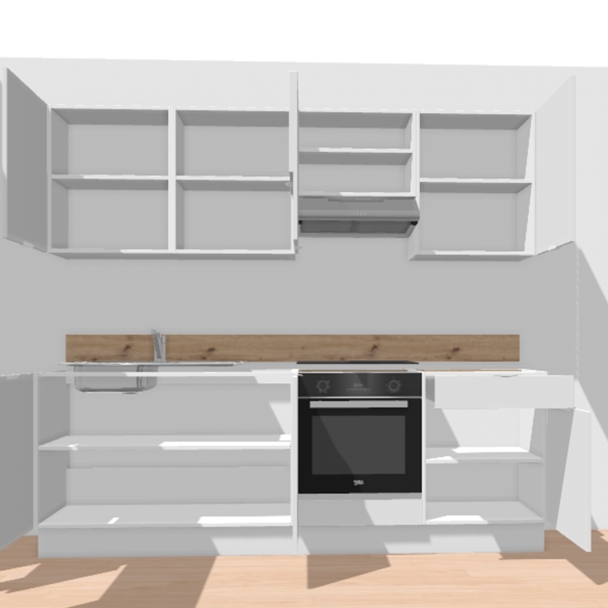 Cuisine complète blanc mat largeur 180 cm