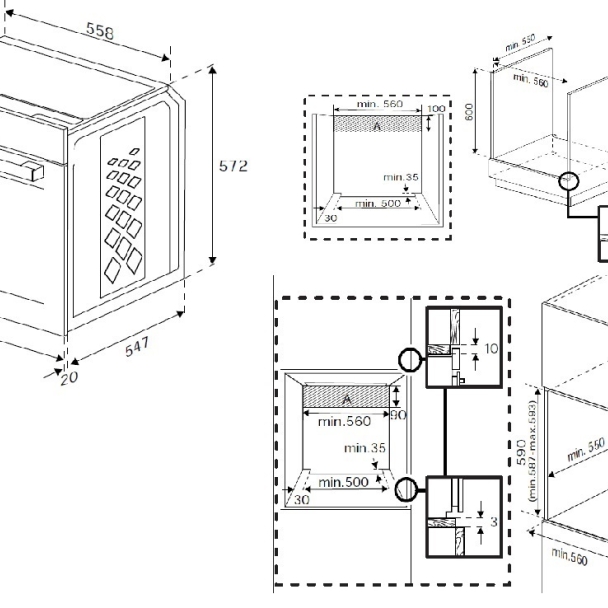 Four encastrable multifonction émail