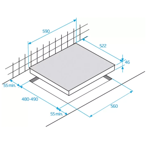 Plaque de cuisson gaz verre noir 4 foyers - Beko HILG64221S