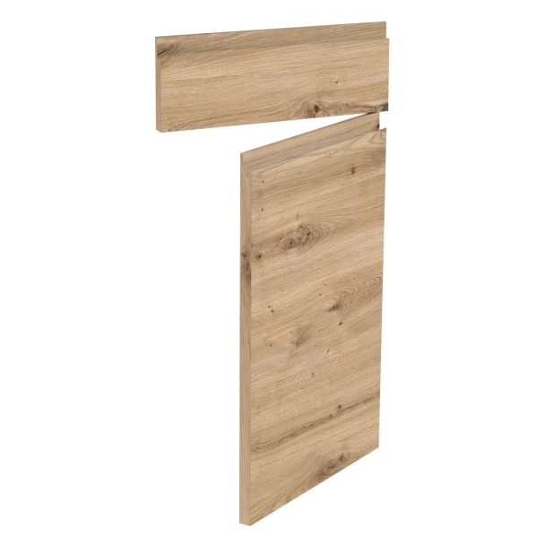 Kit façade meuble cuisine Chêne Naturel Sans Poignée 1 porte, 1 faux tiroir H. 71,7 cm L. 39,7 cm