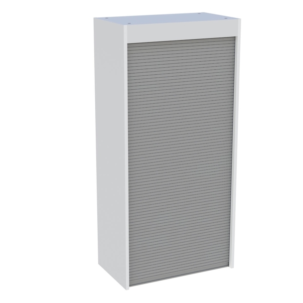 Caisson Meuble cuisine rideau déroulant Gris H. 121,6 cm x L. 60 cm x P. 35 cm