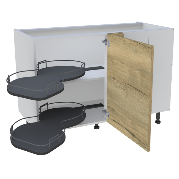 Bas 1200 angle 1porte D avec plateaux gauche