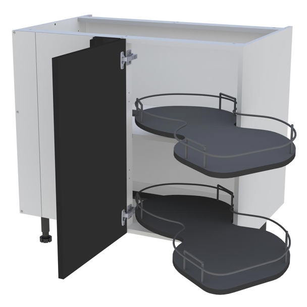 Bas 900 angle 1porte G avec plateaux droit